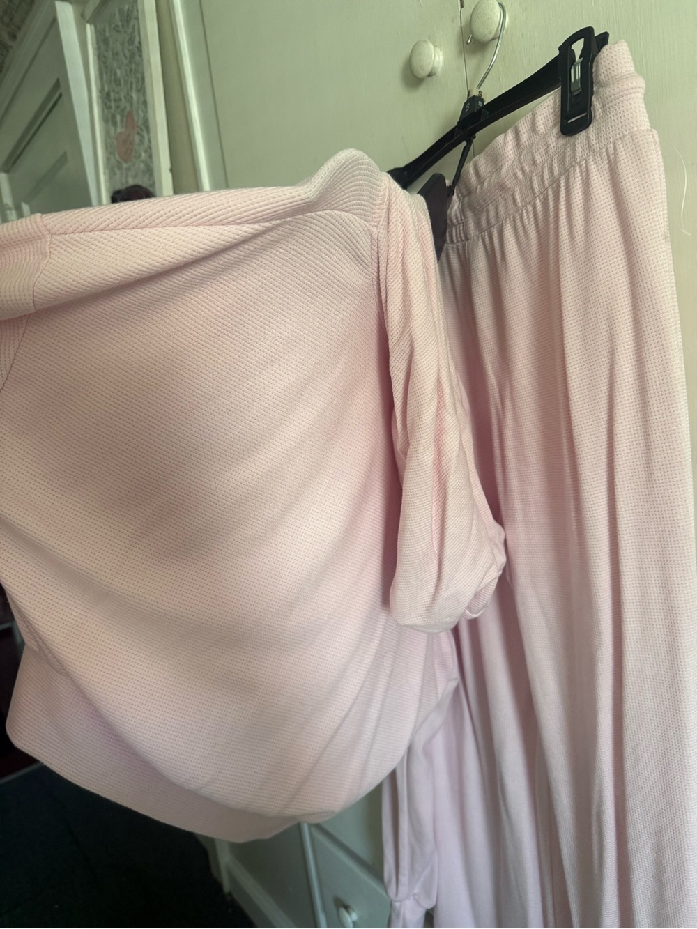 Light Pink Women's Hooded Lounge Set — Soft Zip-Front Top & Matching Pants - Picture 6 of 6